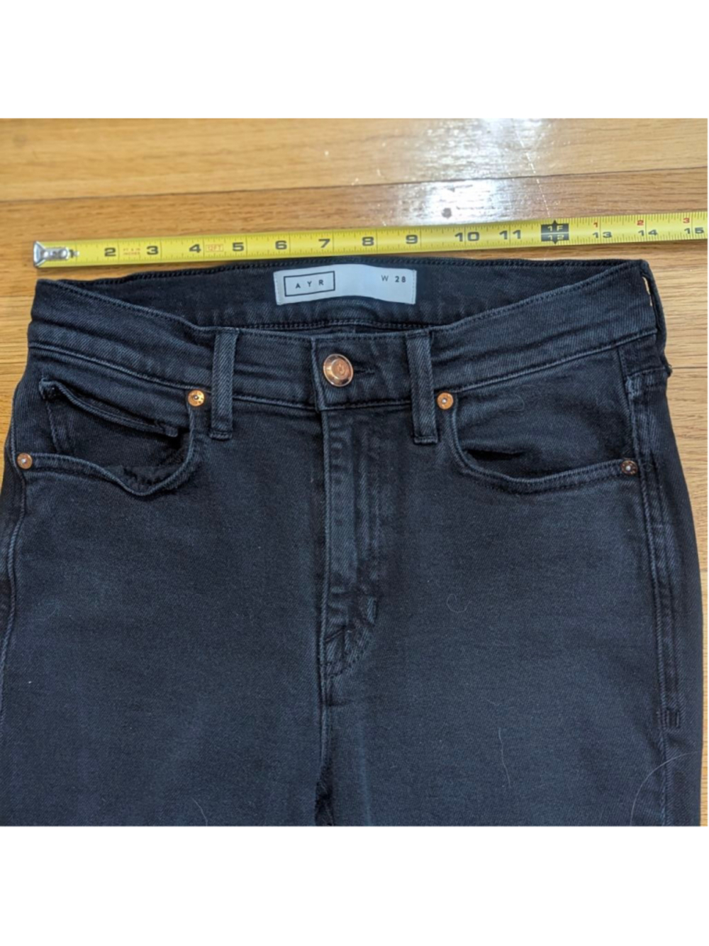 AYR The Rocker Black Ankle Cropped Jeans Size 28 - Picture 9 of 14
